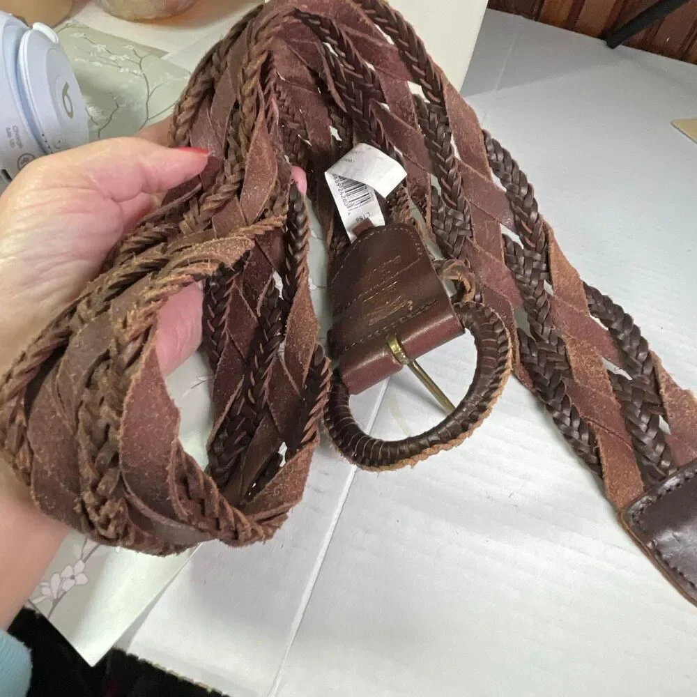 NWT Lucky Brand braided leather belt size S .